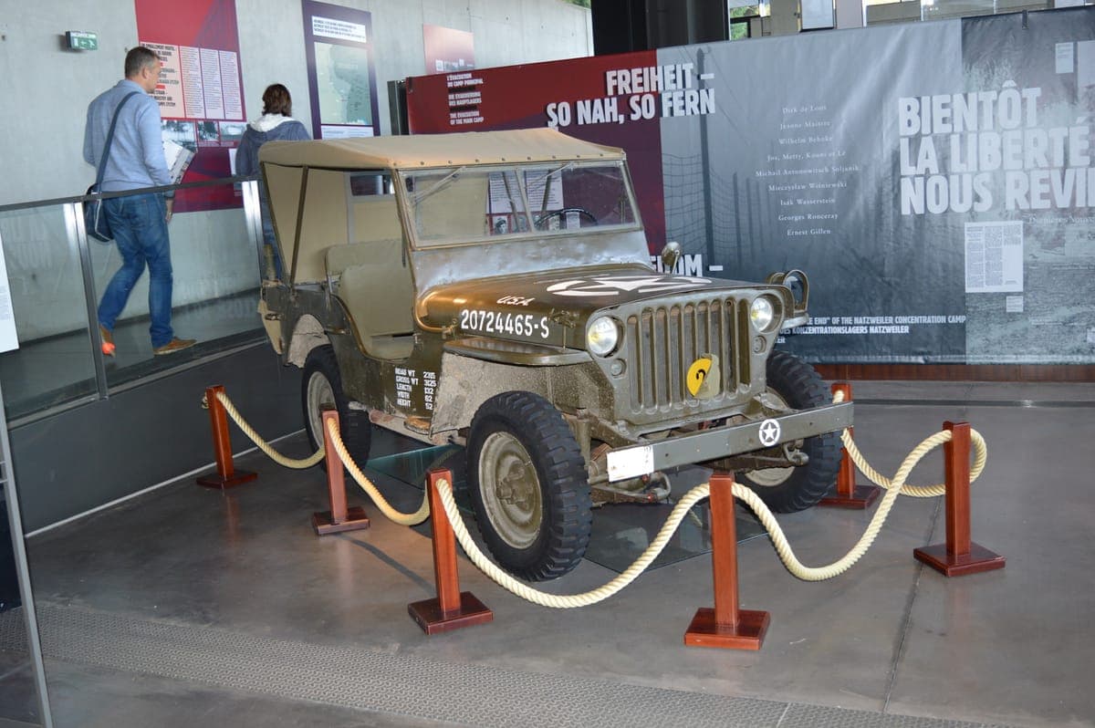 A Second World War jeep on display at a history museum