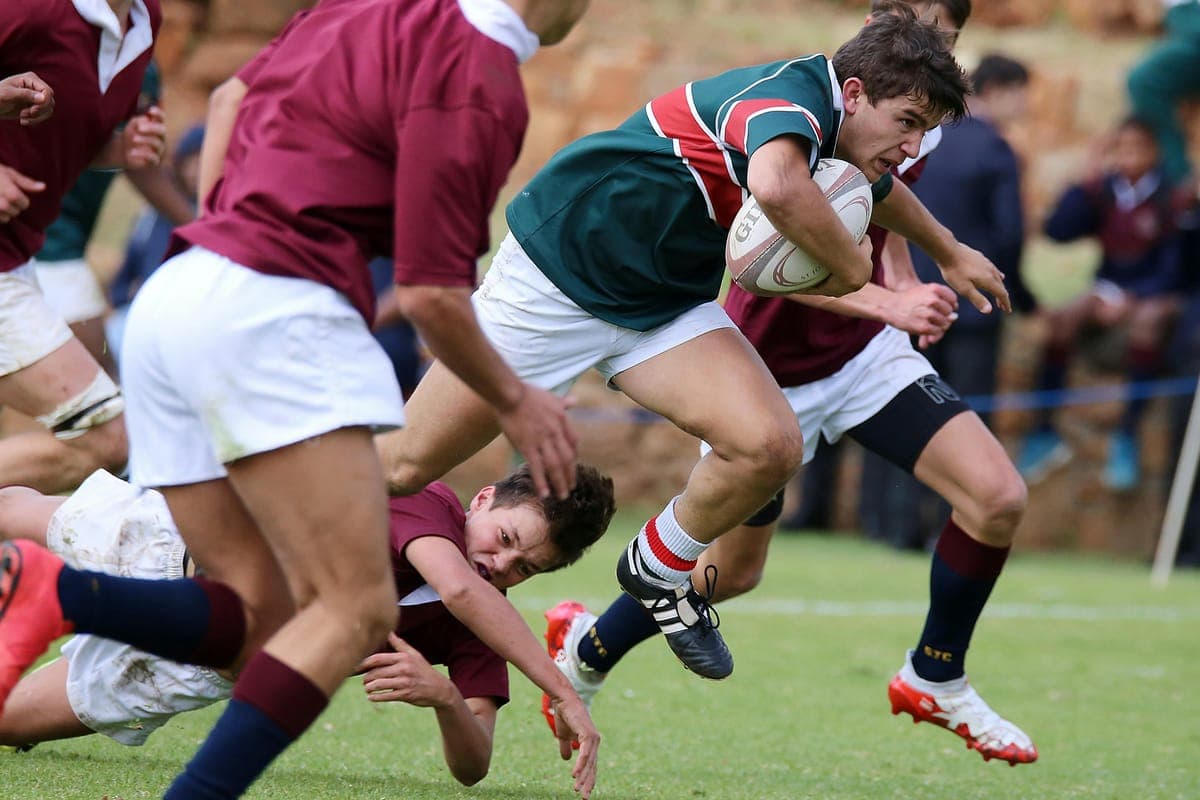 School rugby players competing in an international tournament