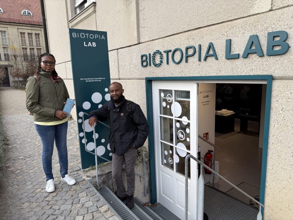 Students at work in a science museum laboratory on a STEM trip to Europe